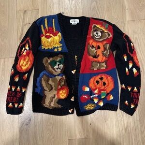 Alexandra Bartlett Black Halloween Cardigan